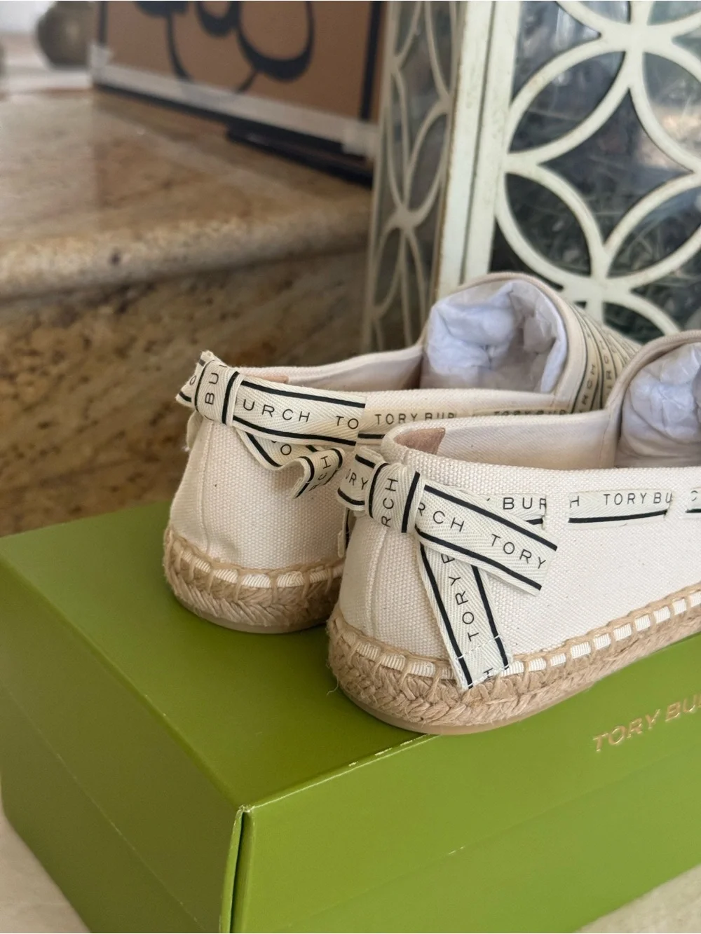 TORY RIBBON ESPADRILLE OLONA IT - CANVAS in new ivory color